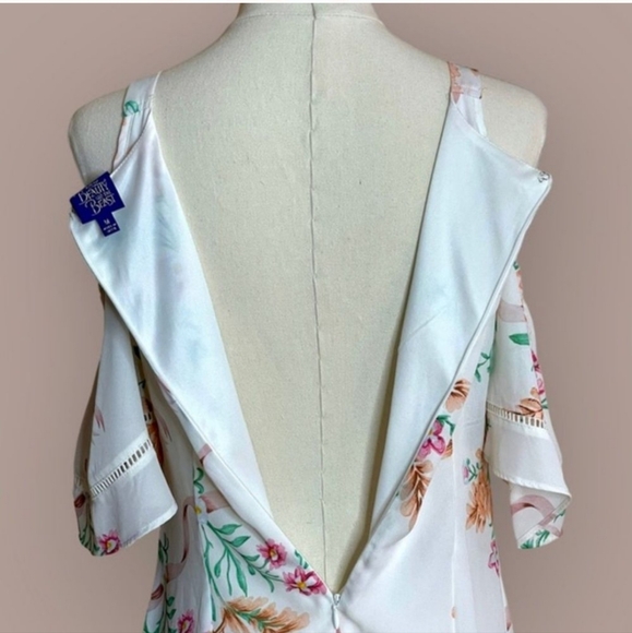 Disney Beauty and The Beast Floral Cold Shoulder Dress - Picture 7 of 11